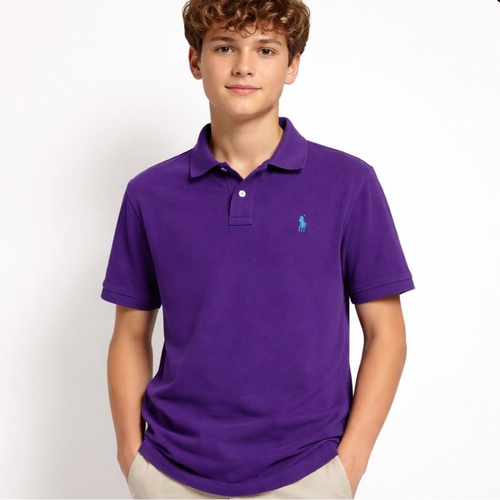 Polo Ralph Lauren Purple Polo Shirt Boys Size XL 18-20